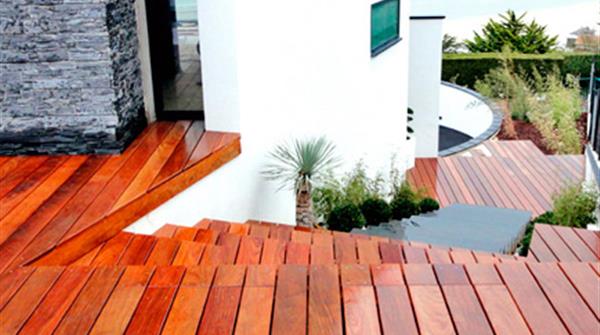 Terrasses IPE et escaliers Les Rosaires 22 - paysagiste Côtes d'Armor