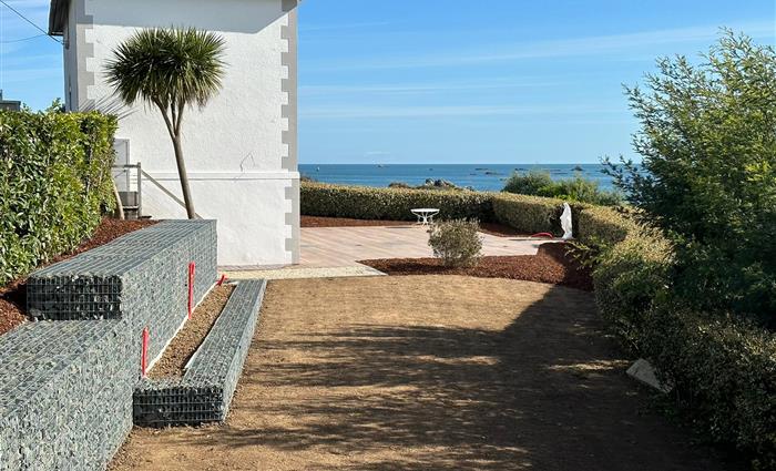 Aménagement de jardin Ploubazlanec Gabions, terrasse Ipe
