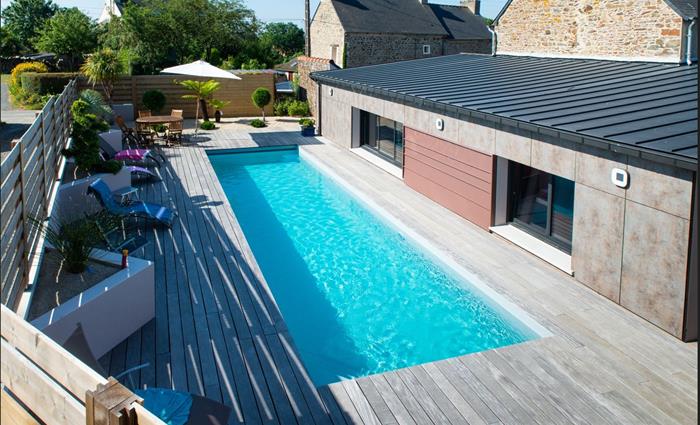 Terrasse Ipe, mur, plantation et clôture Binic 22